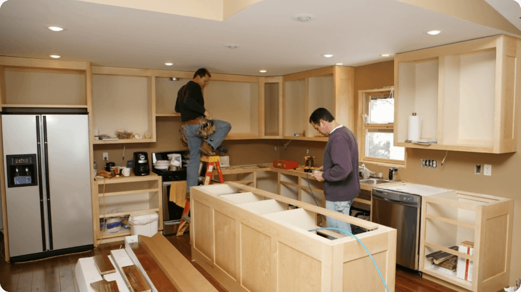 Install Cabinets and Flooring